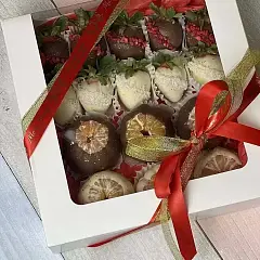 Мандариново-клубничная парочка — фрукты в шоколаде