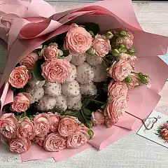 Букет из клубники в шоколаде „Нежность“ — клубника в бельгийском шоколаде и розы
